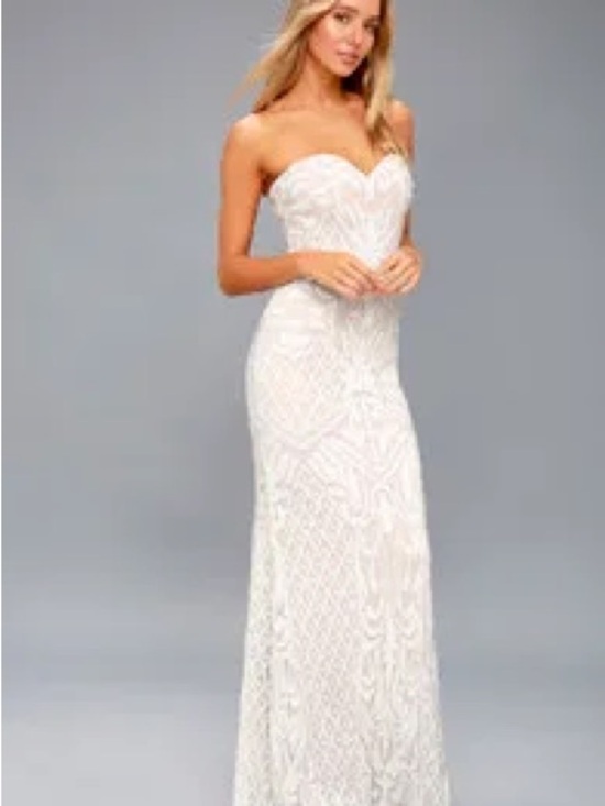 Lulus Dresses & Skirts - Lulu's Strapless Sweetheart Lace Bridal Gown in White